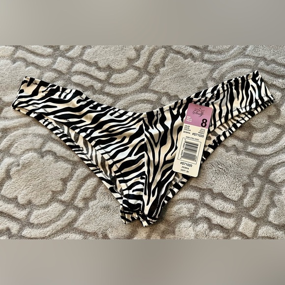 Smart & Sexy Zebra Print Panties Size 8 NWT Animal Print Briefs - Picture 1 of 5